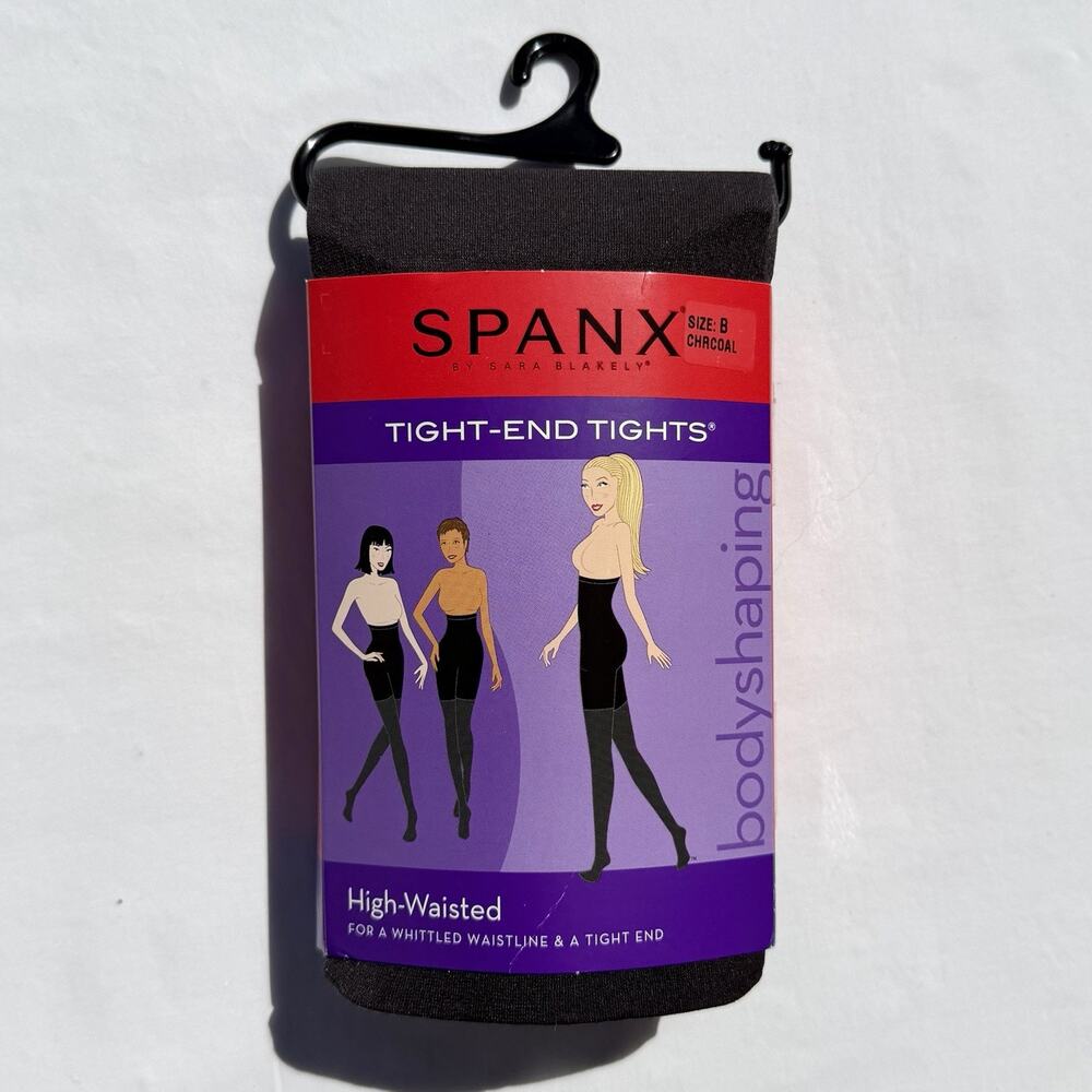 Spanx Tight End Tights High Waisted Size B Charcoal Shapewear